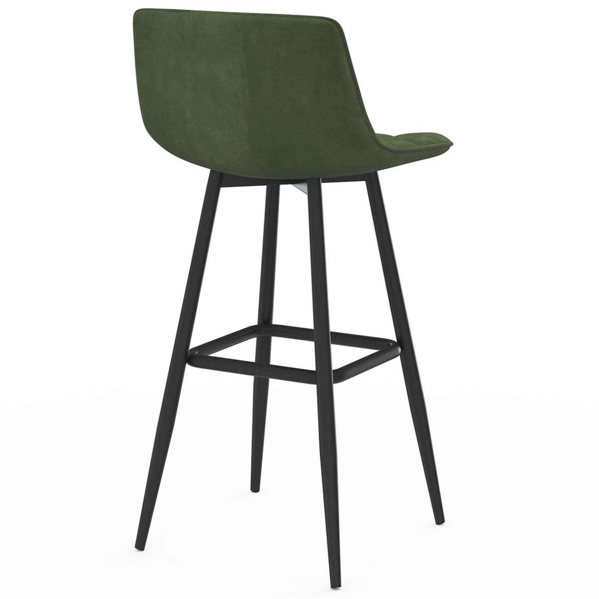 Voir la diapositive 5 : ID MARKET Lot de 4 tabourets de bar mady en velours vert