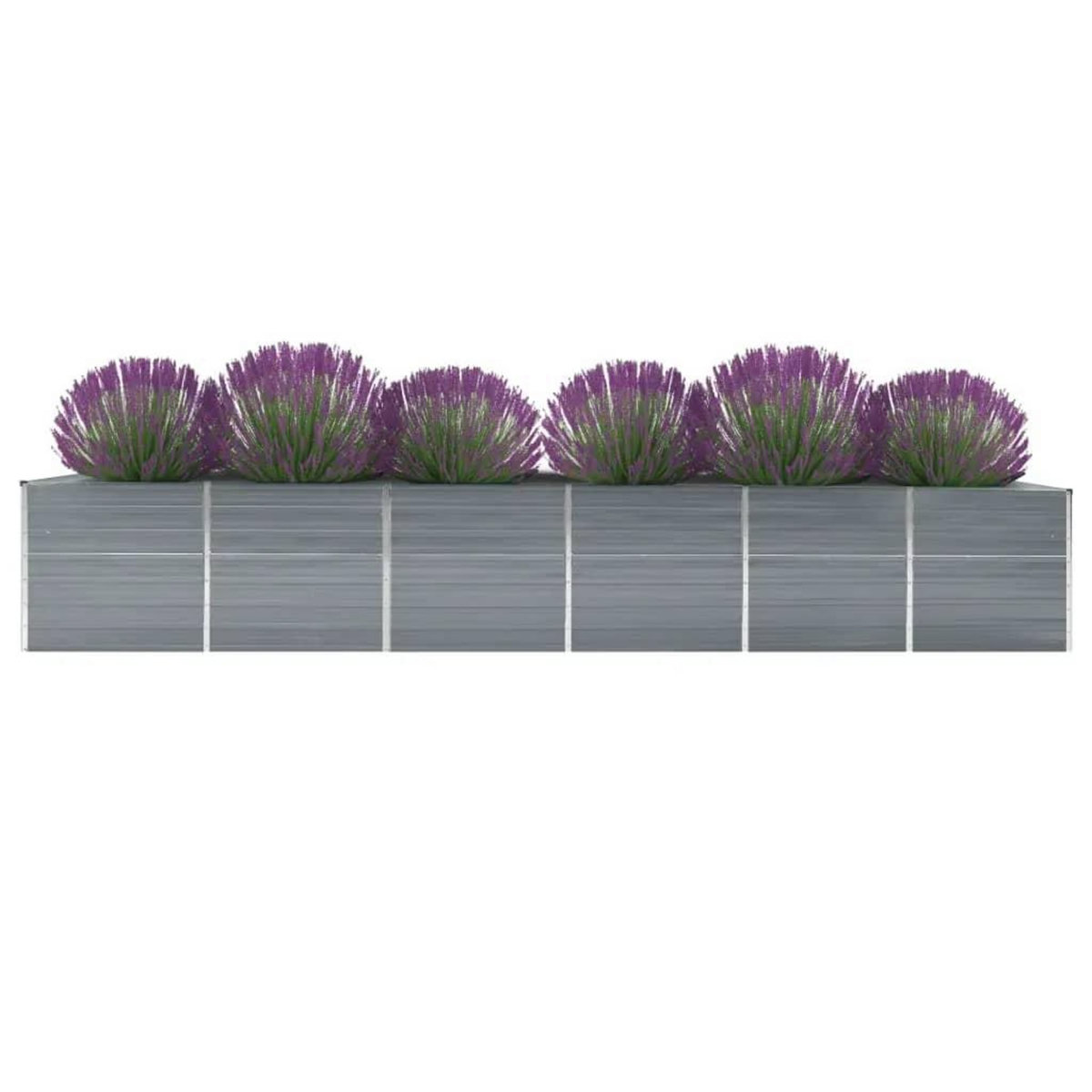 VIDAXL Lit sureleve de jardin Acier galvanise 480x80x77 cm Gris