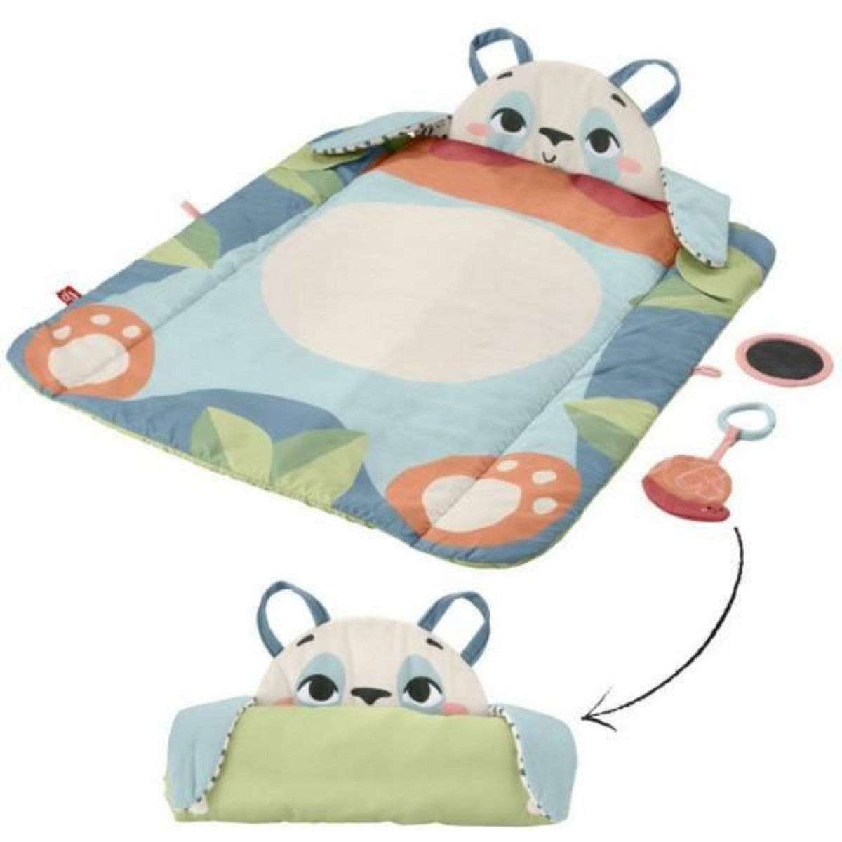 FISHER PRICE Fisher-Price-Panda a Rouler-Tapis d'éveil avec 2 jouets HKD65
