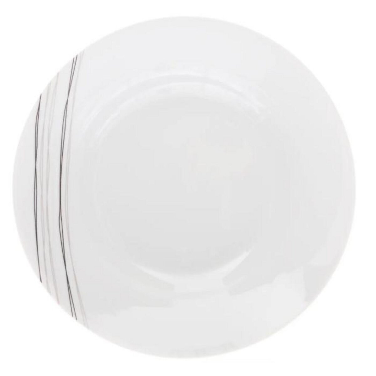 SECRET DE GOURMET Lot de 6 Assiettes Creuse  Lignes  20cm Blanc