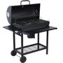 Voir la diapositive 3 : GARDENSTAR Barbecue charbon en demi - tonneau - 127x70x101cm