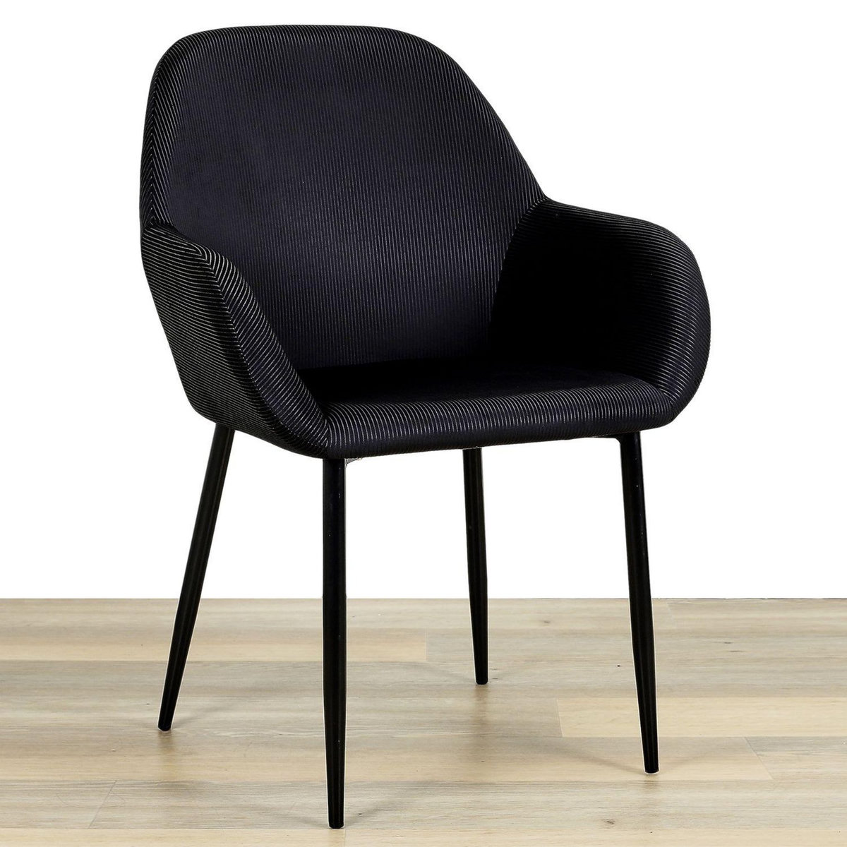 The Home Deco Factory 2 Fauteuils de table design velours Giulia
