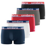 UMBRO Lot de 5 Boxers coton homme uni. Coloris disponibles : Noir