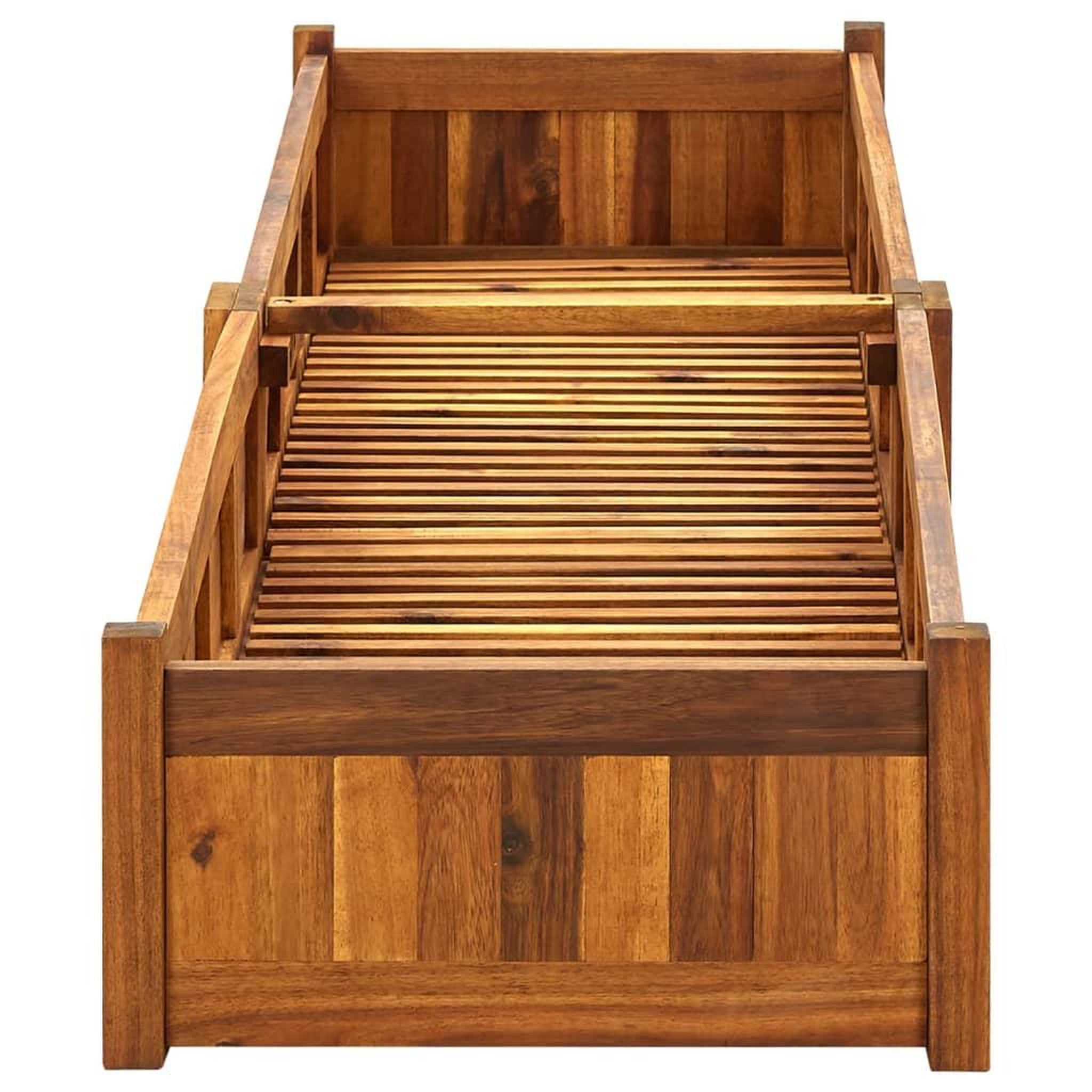 Voir la diapositive 3 : VIDAXL Lit sureleve de jardin Bois d'acacia 200x50x25 cm