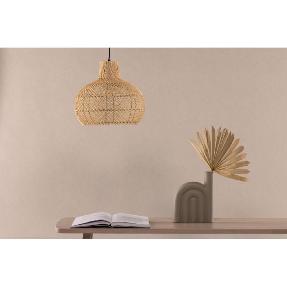 Paris Prix Lampe Suspension Déco en Rotin  Varekil  35cm Naturel