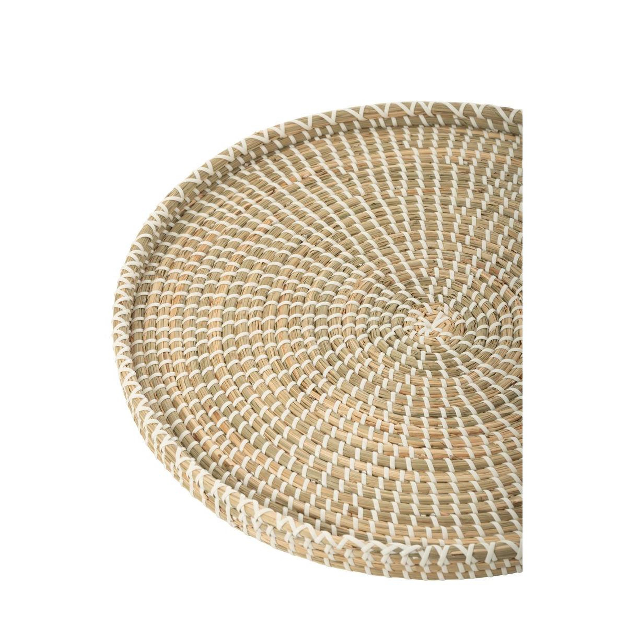 Voir la diapositive 3 : J-LINE Plateau déco en jonc de mer  reid  43cm naturel