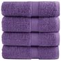 Voir la diapositive 1 : VIDAXL Serviettes de visage de qualité supérieure SOLUND 4 pcs violet