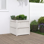 VIDAXL Jardiniere blanc 60x60x60 cm bois de pin massif