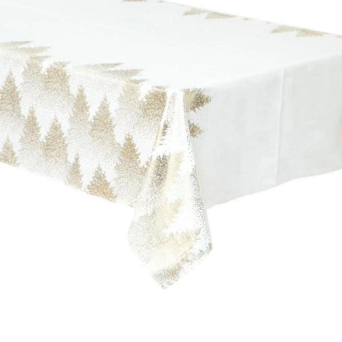 ATMOSPHERA Nappe Imprimée Sapin  Colorama  140x240cm Blanc & Or