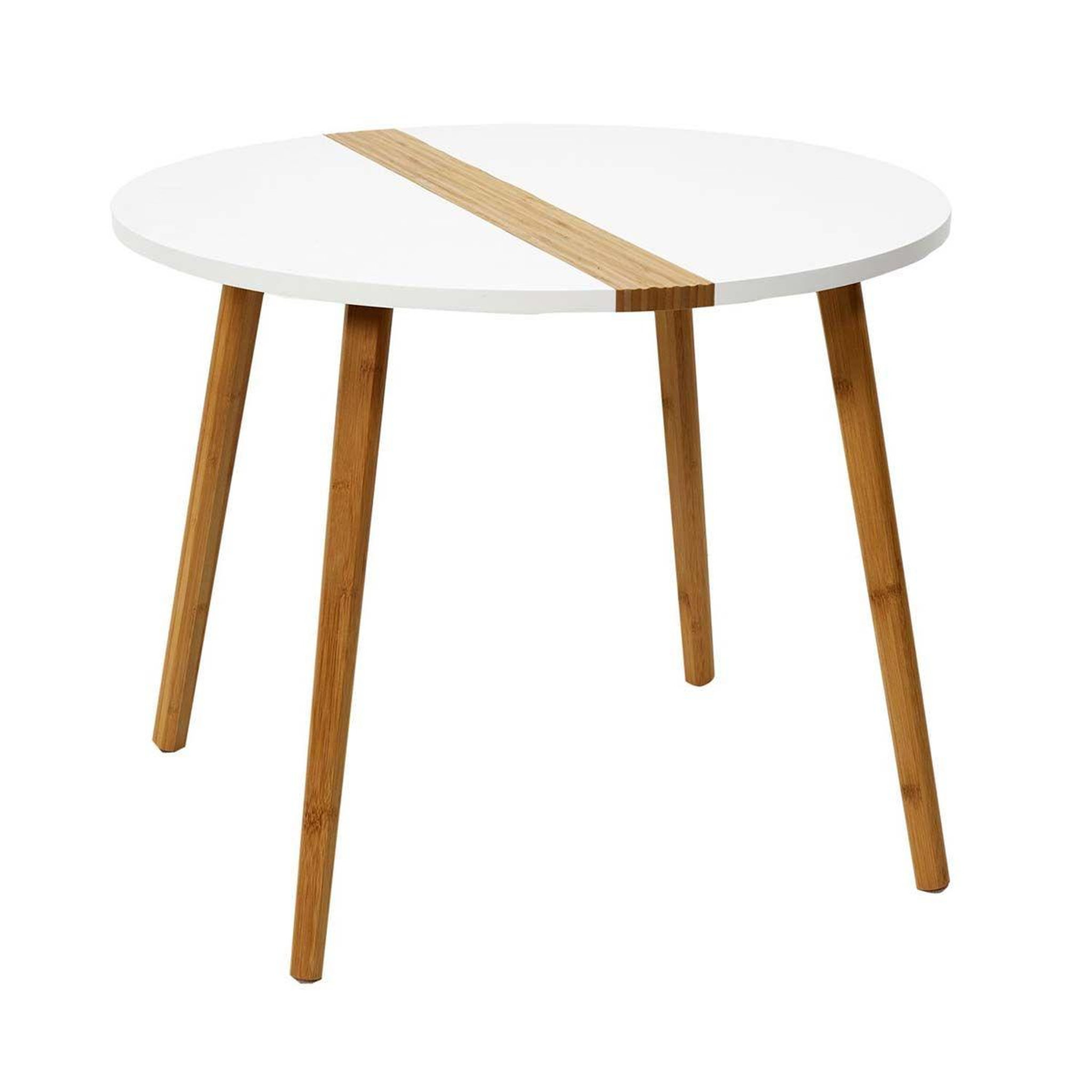 Voir la diapositive 3 : The Home Deco Factory Lot de 2 Tables Gigognes  Relief Bicolore  60cm Blanc