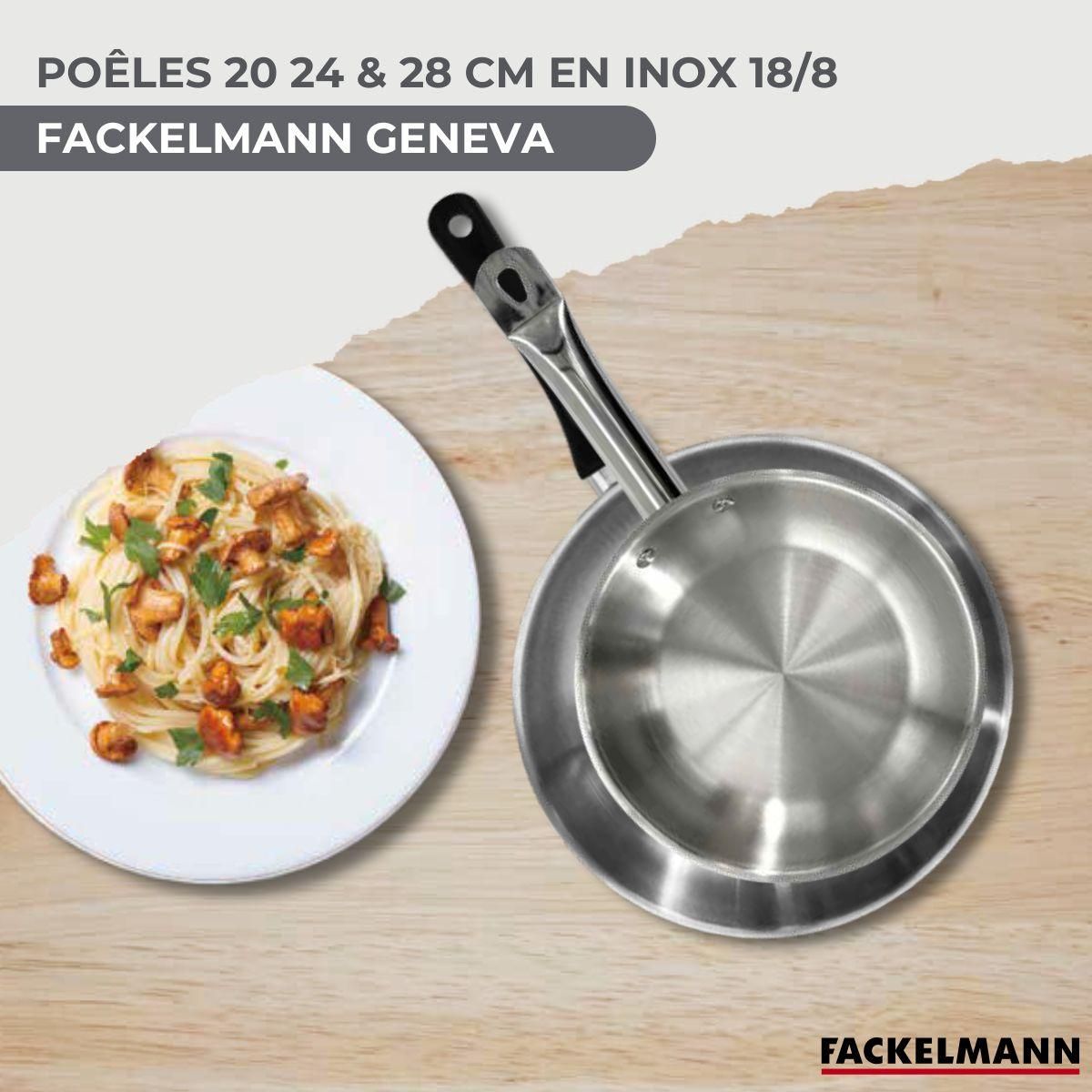 Fackelmann Set 3 poêles 20 24 et 28 cm en inox Fackelmann Geneva