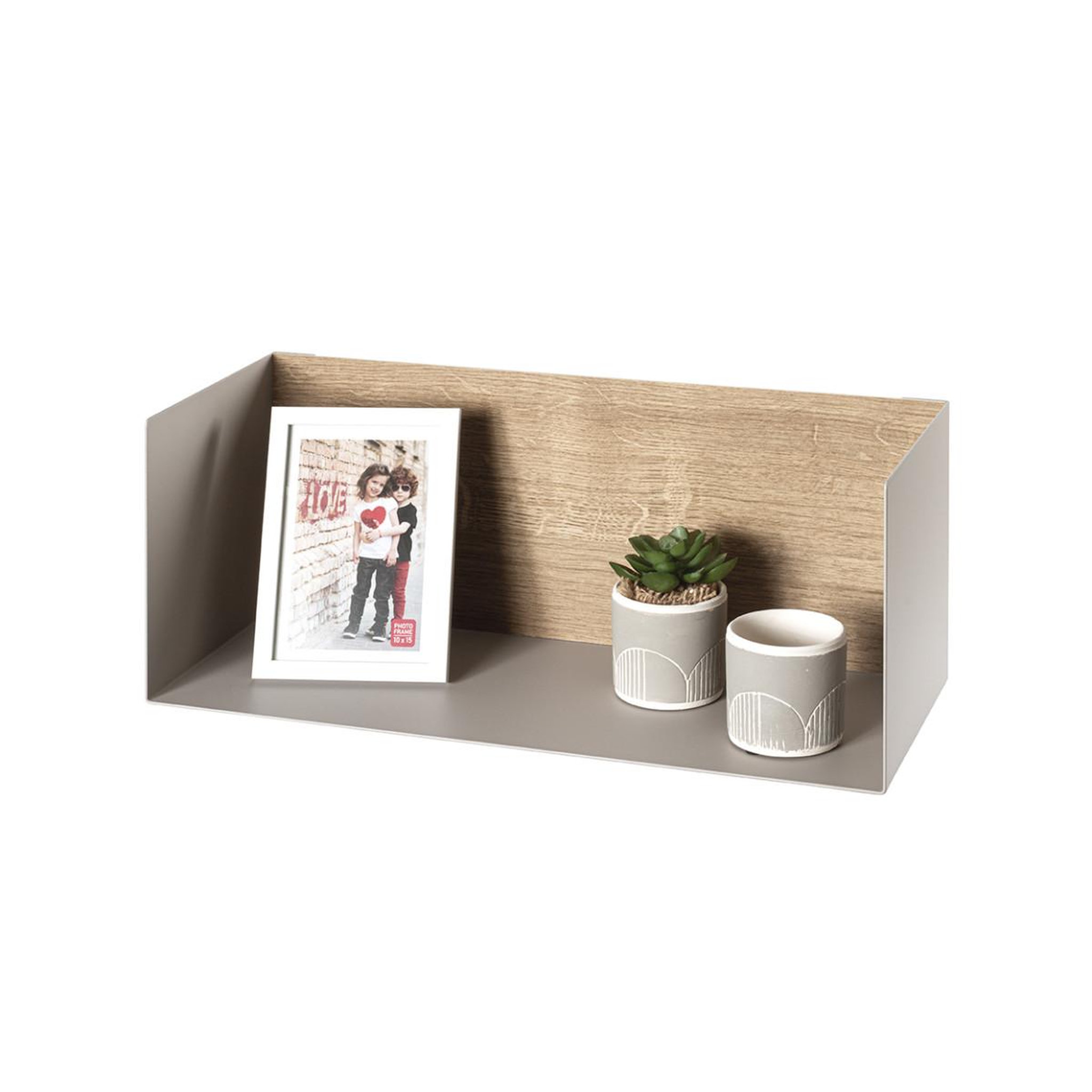 Voir la diapositive 6 : Paris Prix Étagère murale design  korfu  45cm gris & chêne