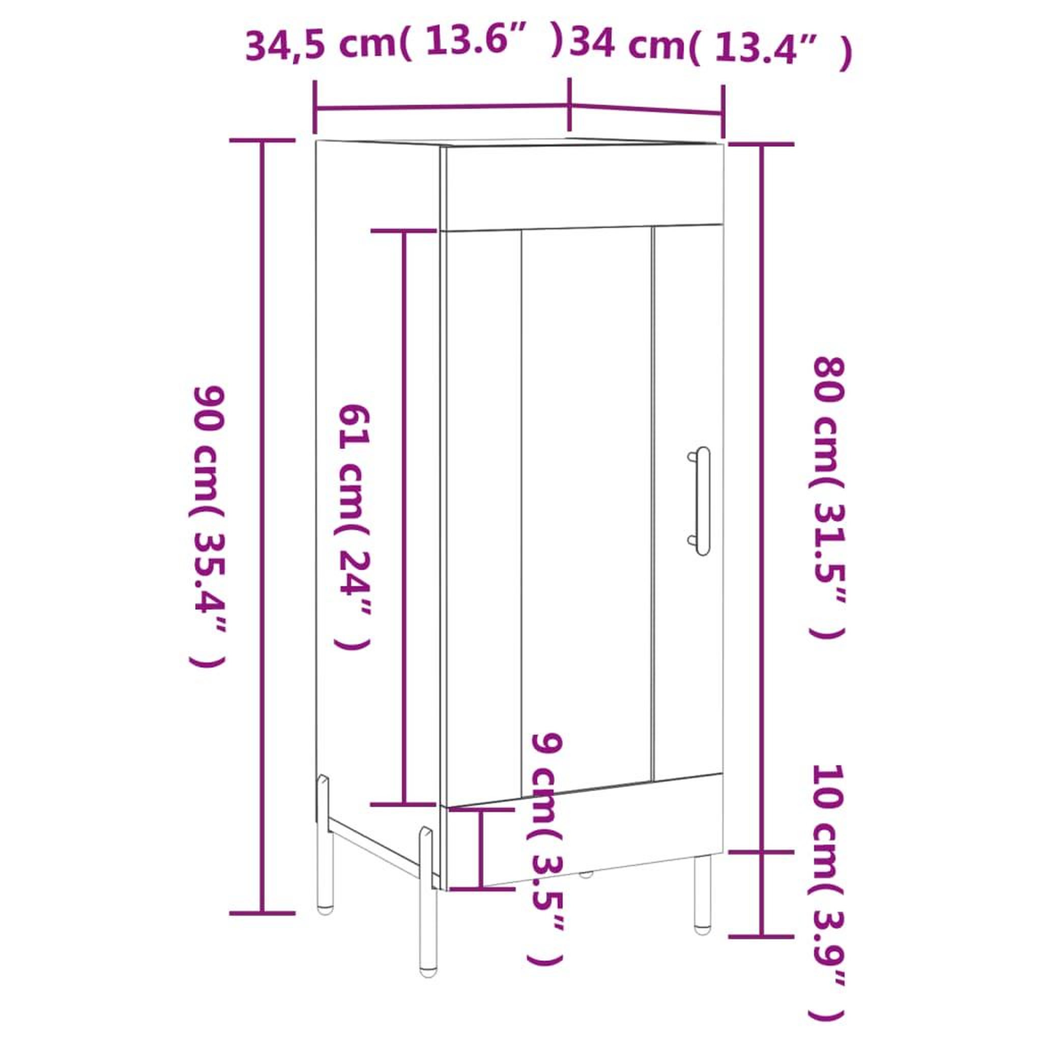 Voir la diapositive 6 : VIDAXL Buffet blanc 34,5x34x90 cm bois d'ingenierie