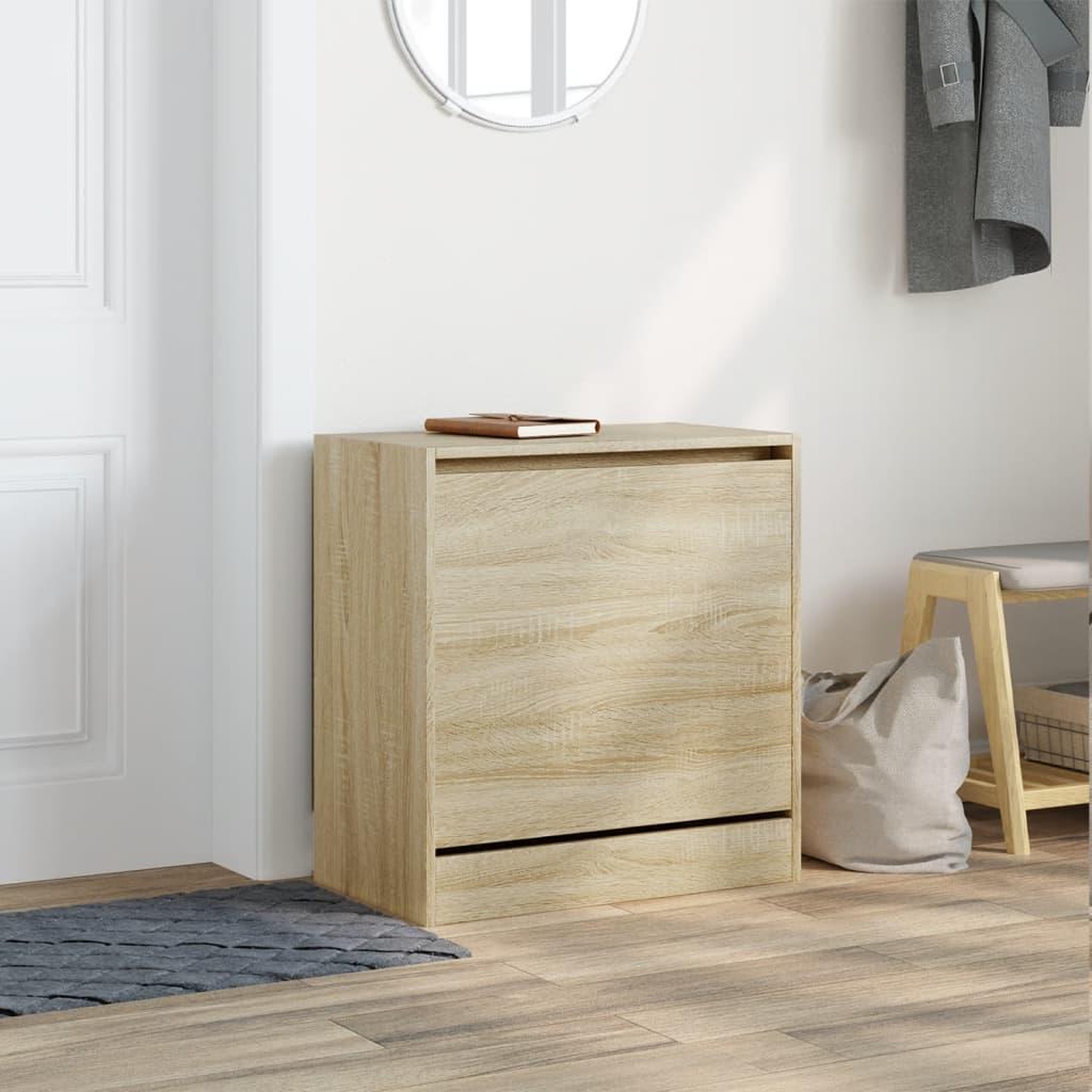 Voir la diapositive 3 : VIDAXL Armoire a chaussures chene sonoma 60x34x63,5 cm bois ingenierie