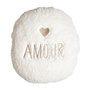 Voir la diapositive 1 : Paris Prix Plaid Coussin  Amour  120x150cm Crème