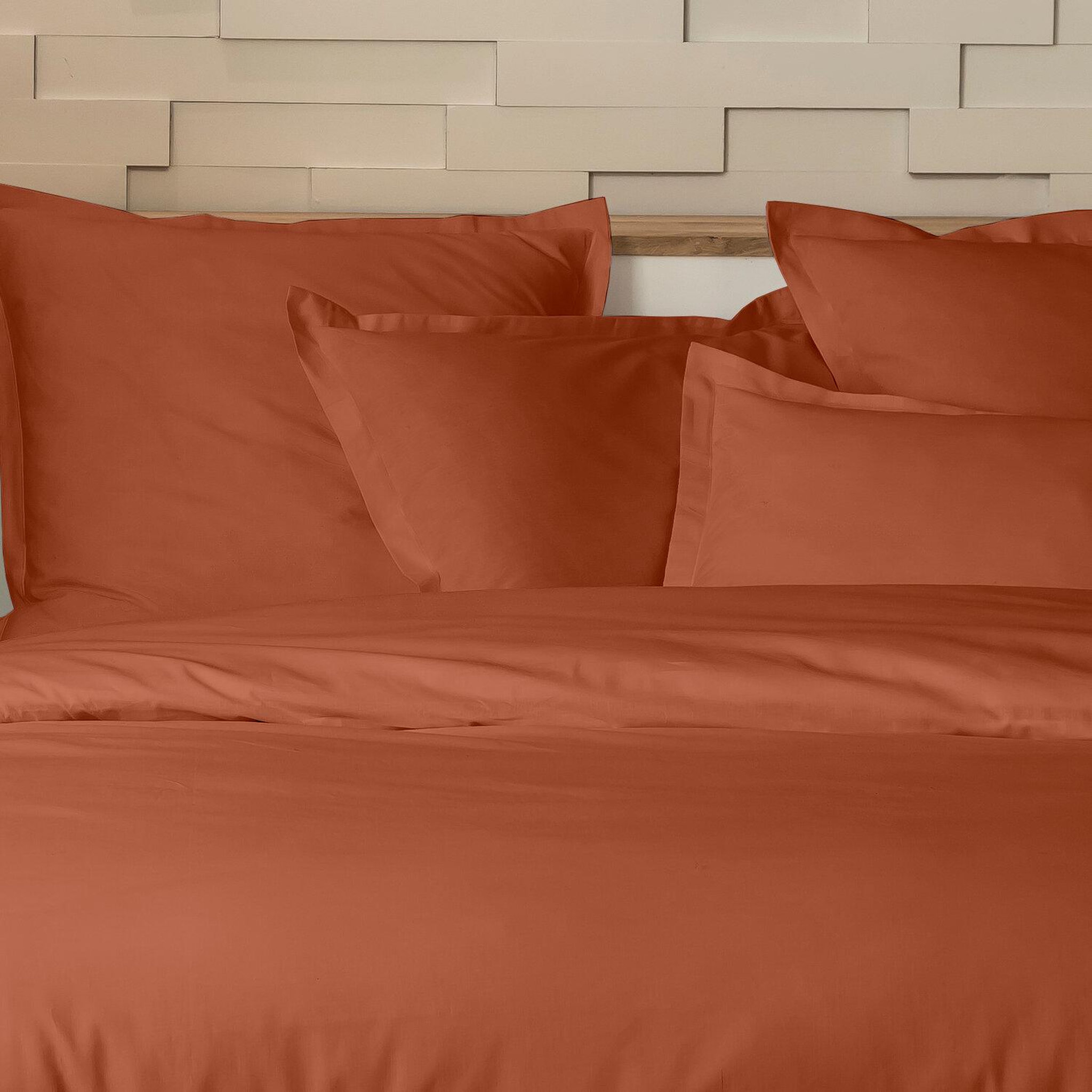 Voir la diapositive 3 : Home collection Parure de couette 100%percale de coton 80 fils/cm2-uni lin