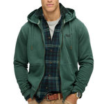SUPERDRY Sweat Zippé Vert Foncé Homme Superdry Essential Washed Ziphood. Coloris disponibles : Vert