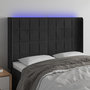 Voir la diapositive 1 : VIDAXL Tete de lit a LED Noir 147x16x118/128 cm Velours