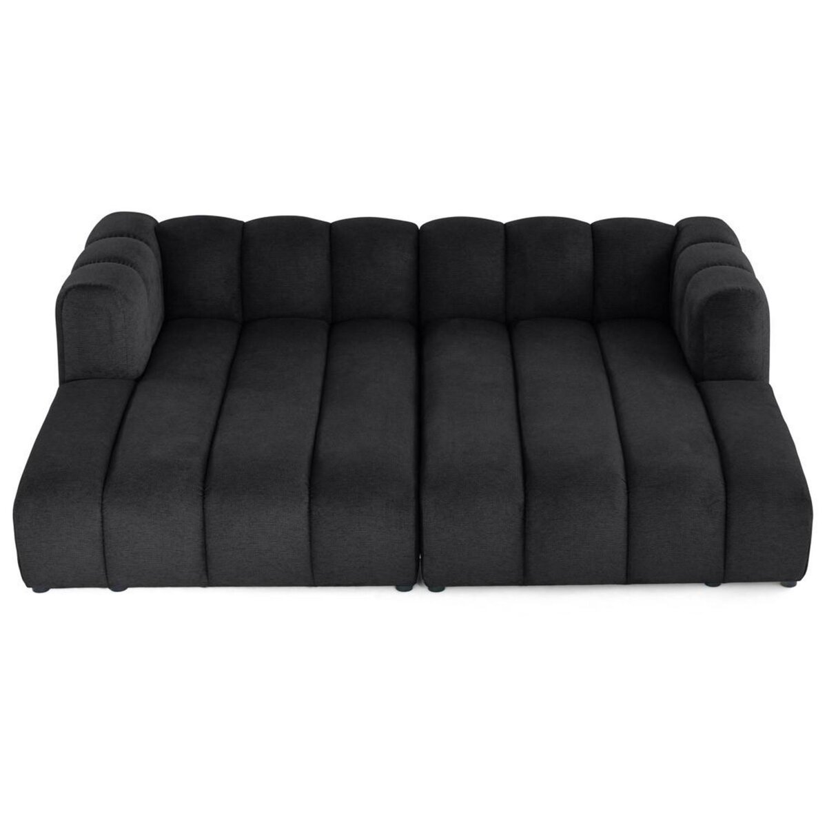 LISA DESIGN Debbie - canapé modulable droit 3 places avec double méridienne - assise profonde - en tissu texturé