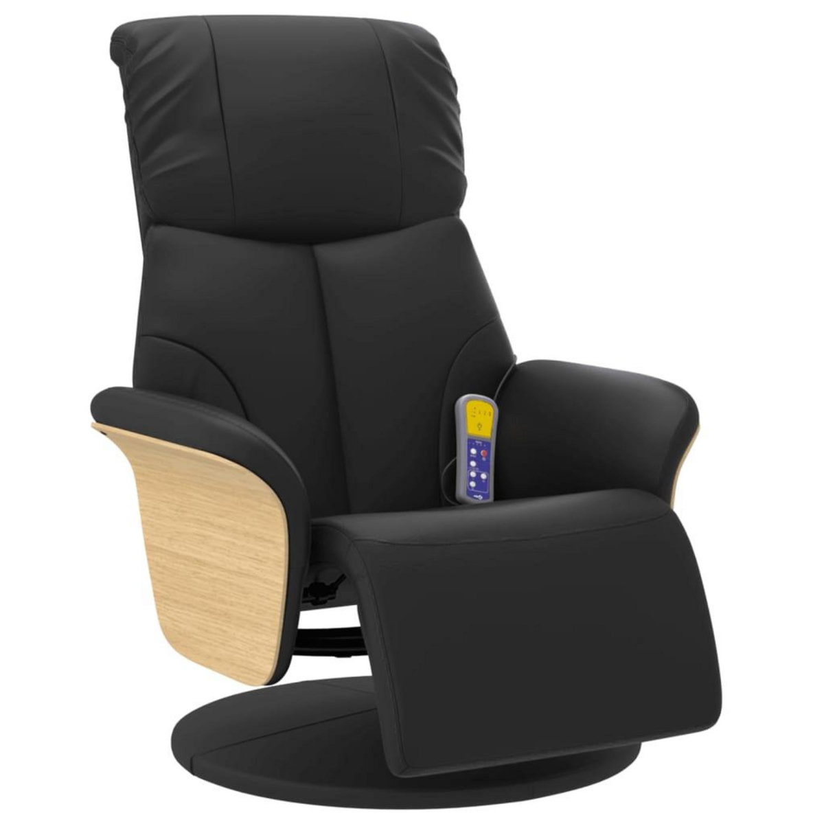 VIDAXL Fauteuil inclinable de massage repose-pieds noir similicuir