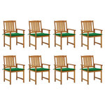 VIDAXL Chaises de jardin avec coussins lot de 8 Bois d'acacia solide