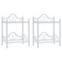Voir la diapositive 1 : VIDAXL Tables de chevet 2 pcs Acier et verre trempe 45x30,5x60cm Blanc