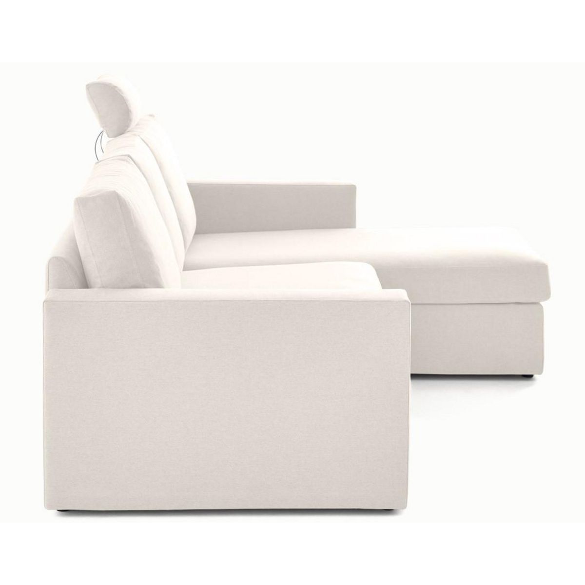 BEST MOBILIER Barrie - canapé d'angle réversible 4 places avec têtière amovible en tissu