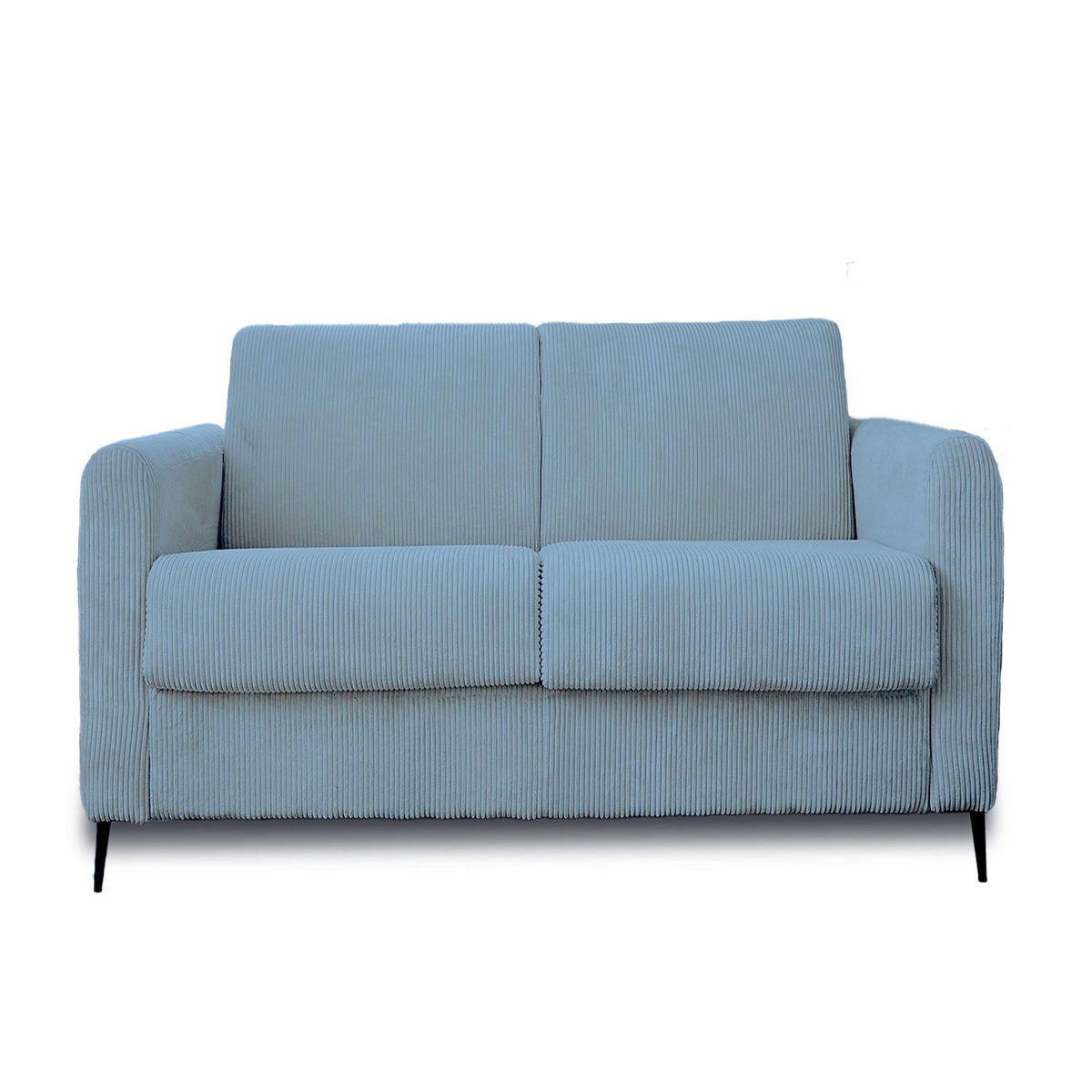 LISA DESIGN Owen - canapé 3 places convertible express couchage quotidien 140 cm matelas 12 cm en velours côtelé