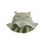 Petit Béguin Capeline bébé en gaze de coton Anaelle. Coloris disponibles : Vert