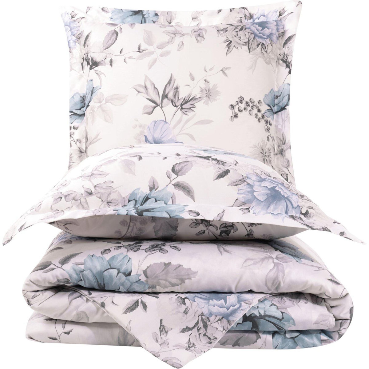 Home collection Parure Housse de couette 3 pcs 240x220 cm 100% satin de coton 82 fils imprimé. Laterna