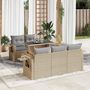 Voir la diapositive 1 : VIDAXL Salon de jardin avec coussins 6 pcs beige resine tressee