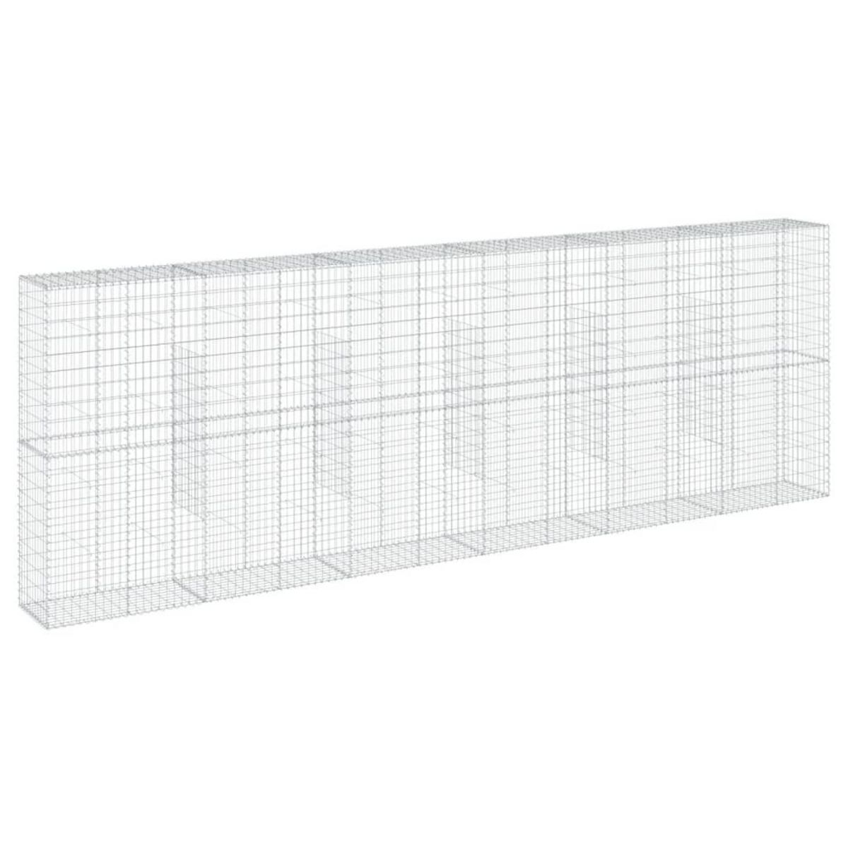 VIDAXL Panier gabion avec couvercle 600x50x200 cm fer galvanise