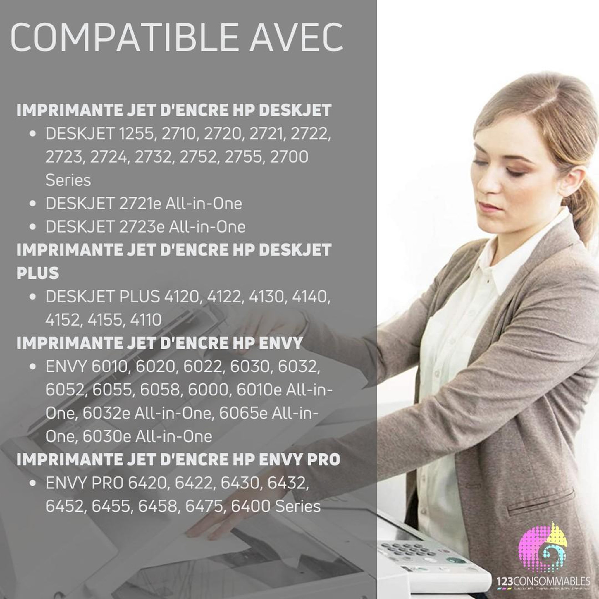Voir la diapositive 2 : 123CONSOMMABLES MaxiPack 3 cartouches compatible avec HP 305XL (2 noirs + 1 couleur)