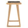 Voir la diapositive 3 : Rendez vous déco Tabouret pour îlot central 67 cm en teck et cuir tressé marron - Yuma