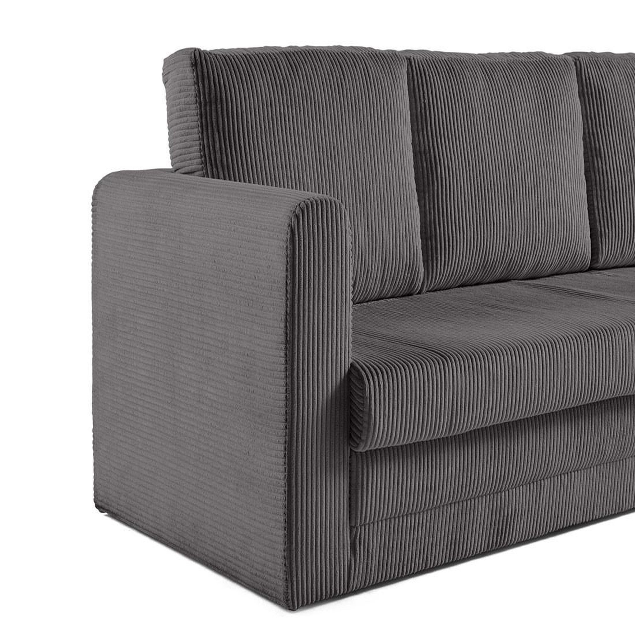 Voir la diapositive 4 : BEST MOBILIER Marilia - canapé 3 places - convertible déplimousse - en velours côtelé