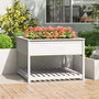 Voir la diapositive 1 : VIDAXL Jardiniere et etagere Blanc 111,5x111,5x81cm Bois massif de pin