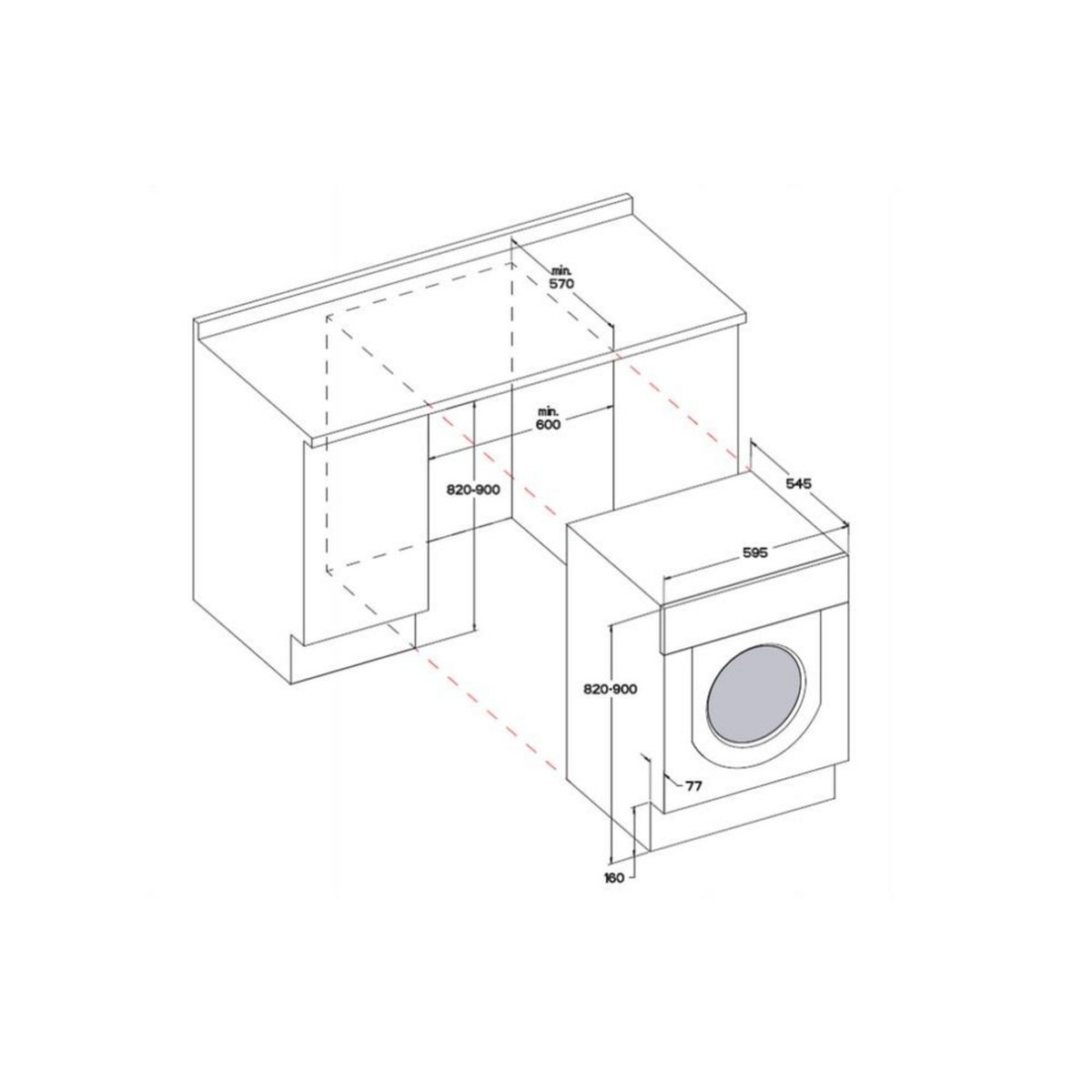 Whirlpool Lave-linge intégrable 7 kg 1400 tours/min - biwmwg71483frn