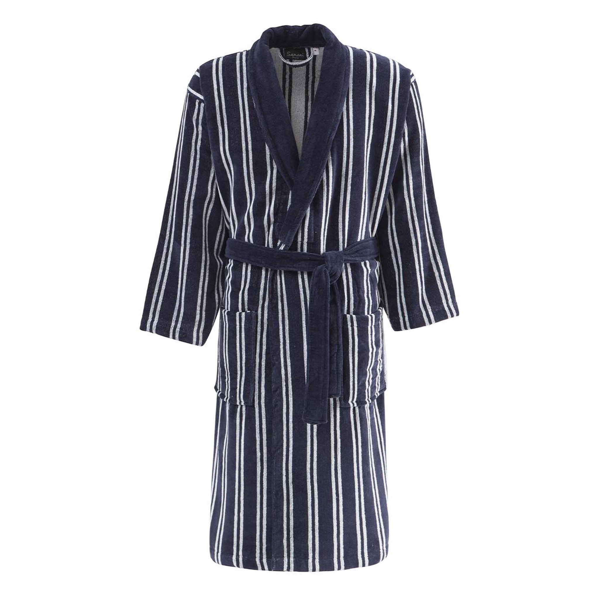 Sensei Maison Peignoir col châle velours LINQUIST. Coloris disponibles : Bleu