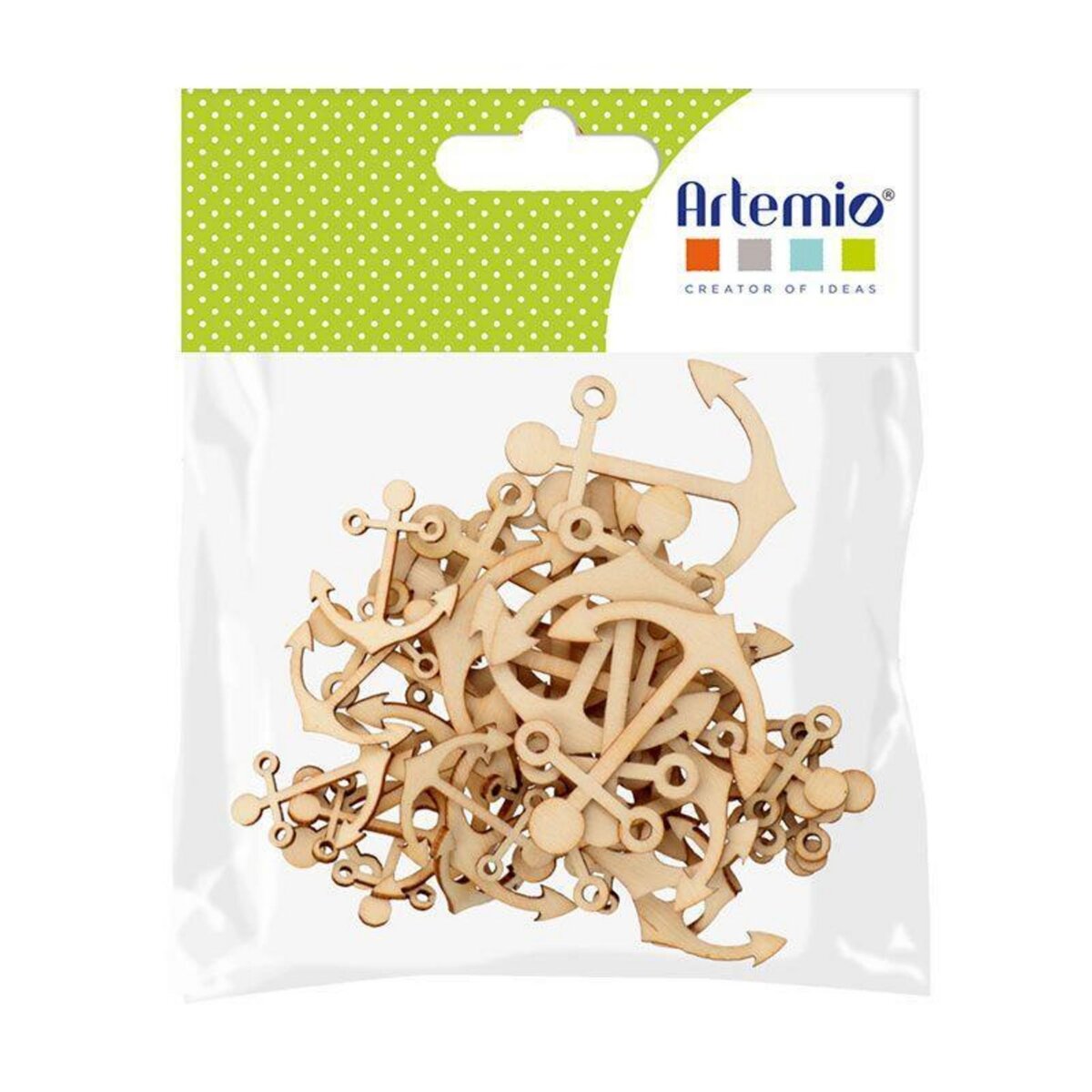 Artemio 30 mini décorations en bois - Ancres de bateau