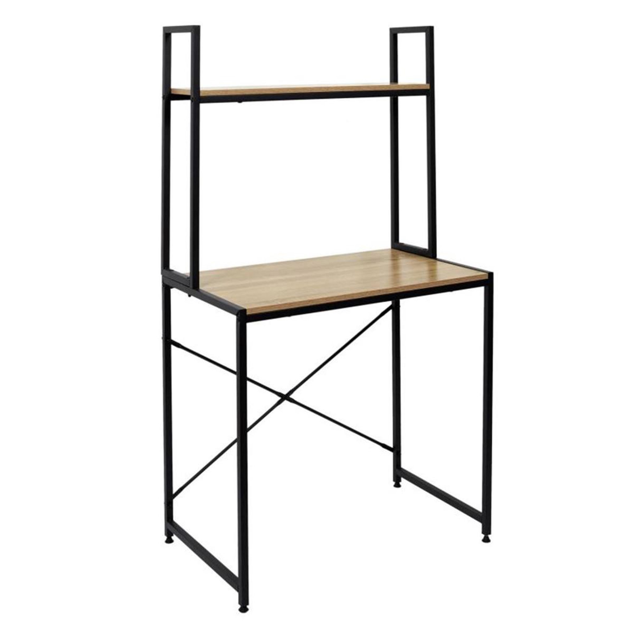 Voir la diapositive 1 : The Home Deco Factory Bureau & étagère  stan  145cm naturel & noir