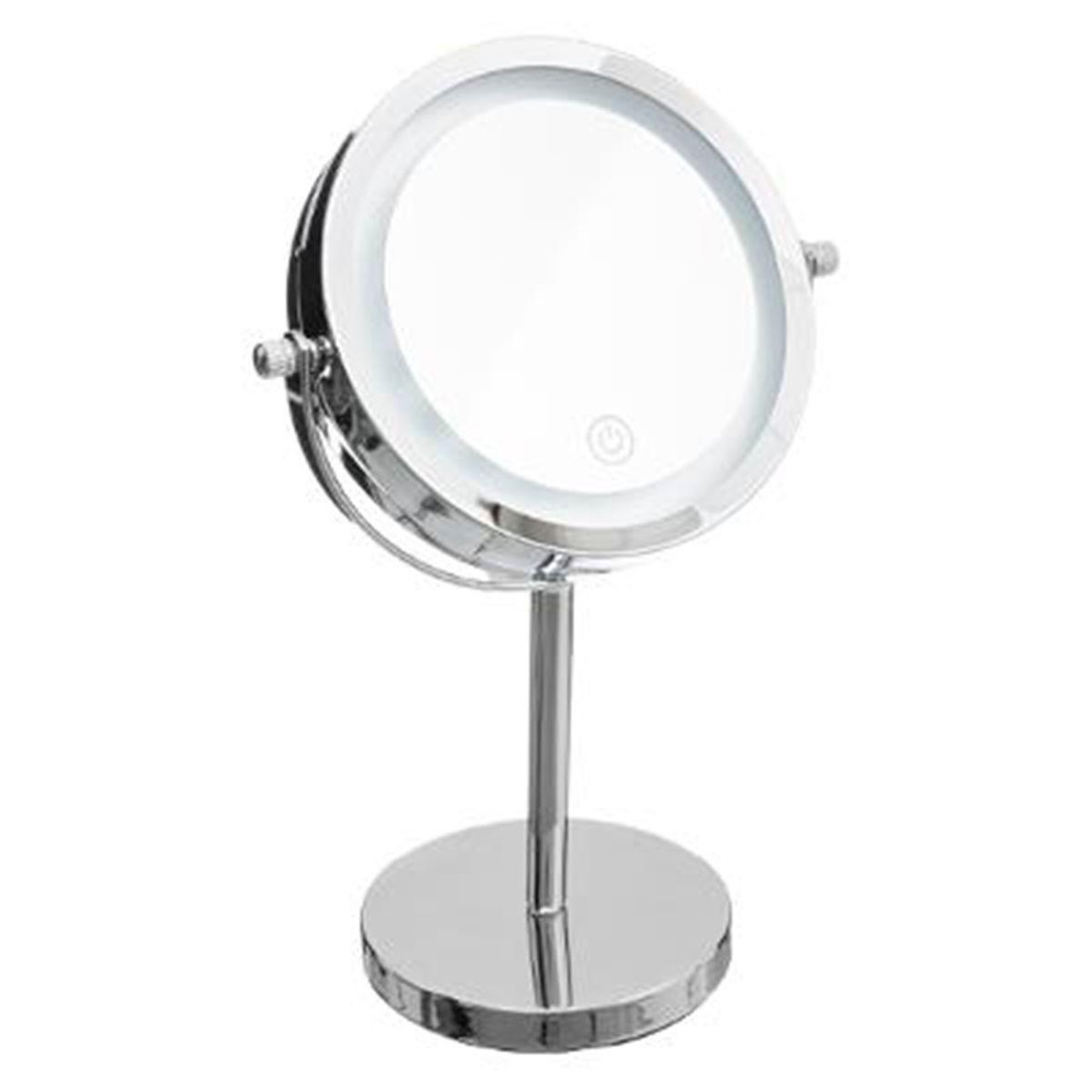 FIVE Miroir pivotant rond sur pied  led  29cm argent
