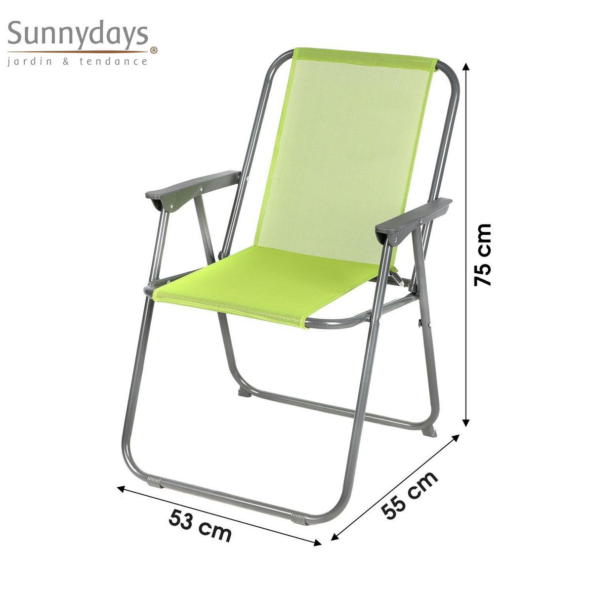 SUNNYDAYS Chaise de camping pliable - Vert anis