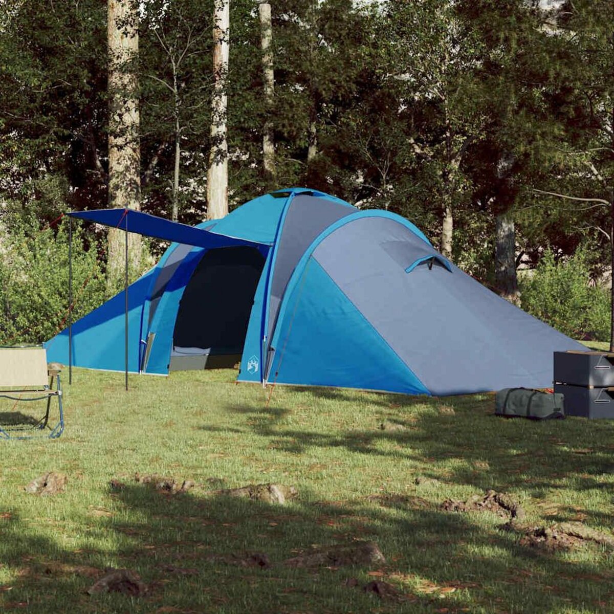 VIDAXL Tente familiale a dome 6 personnes bleu impermeable