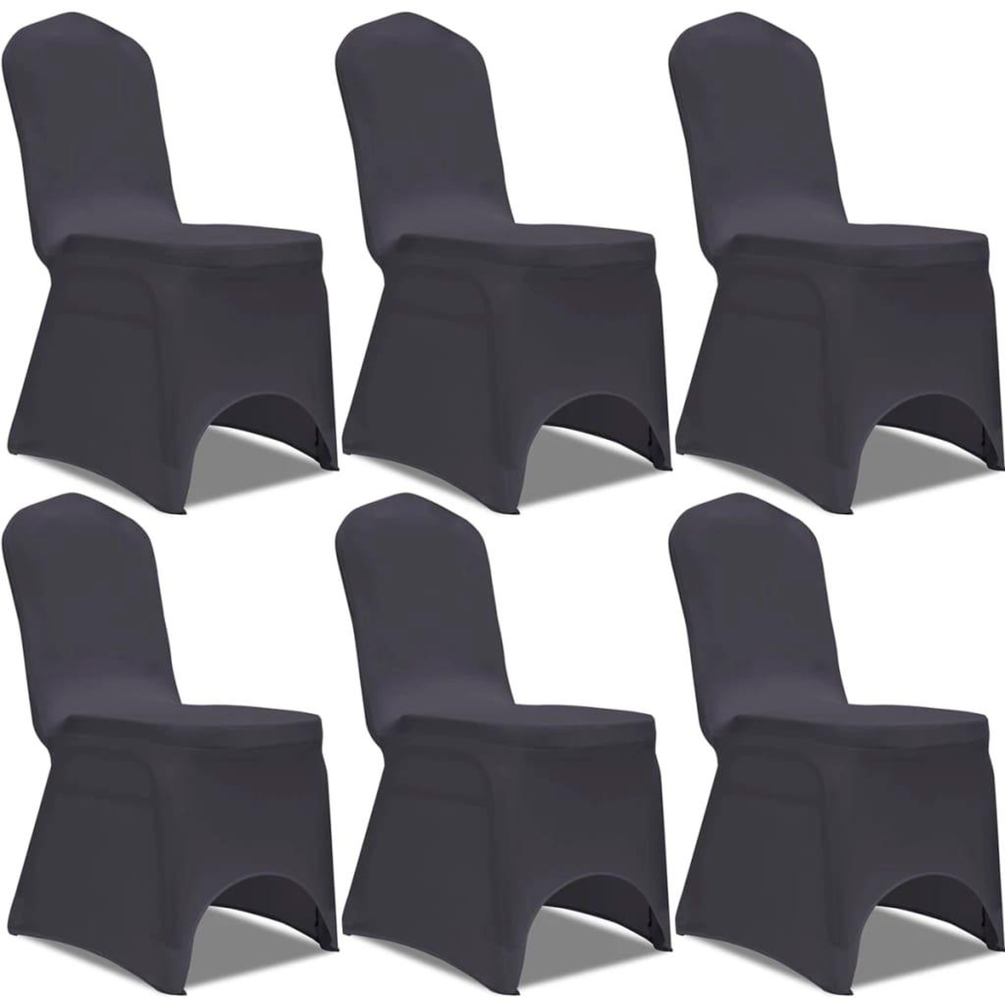 Voir la diapositive 1 : VIDAXL Housse de chaise extensible 6 pcs anthracite
