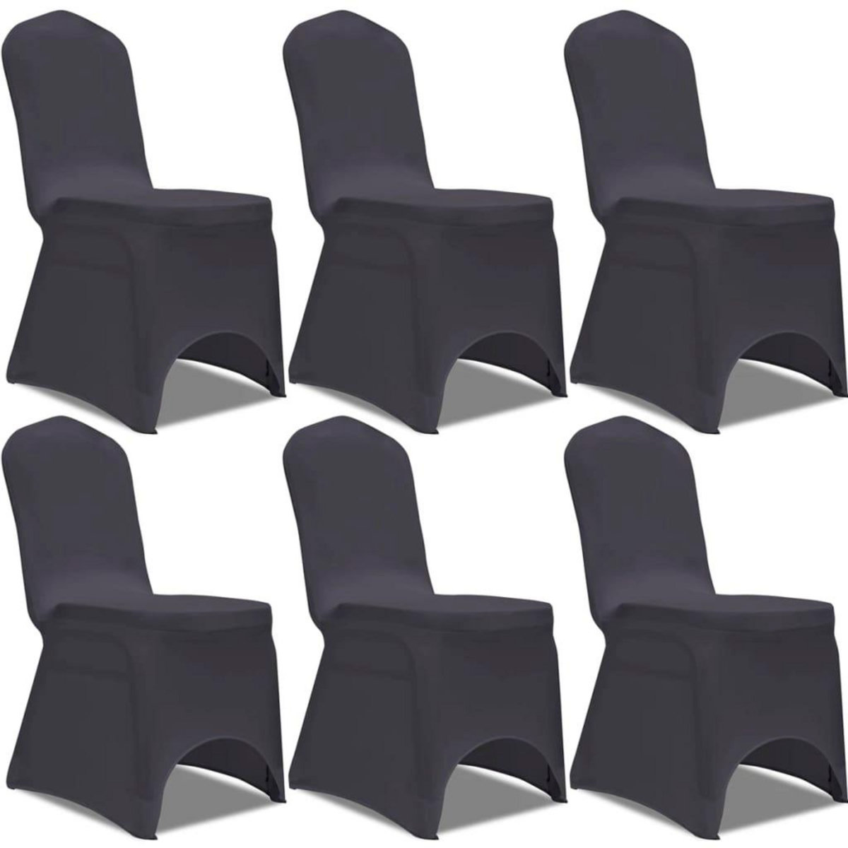 VIDAXL Housse de chaise extensible 6 pcs anthracite