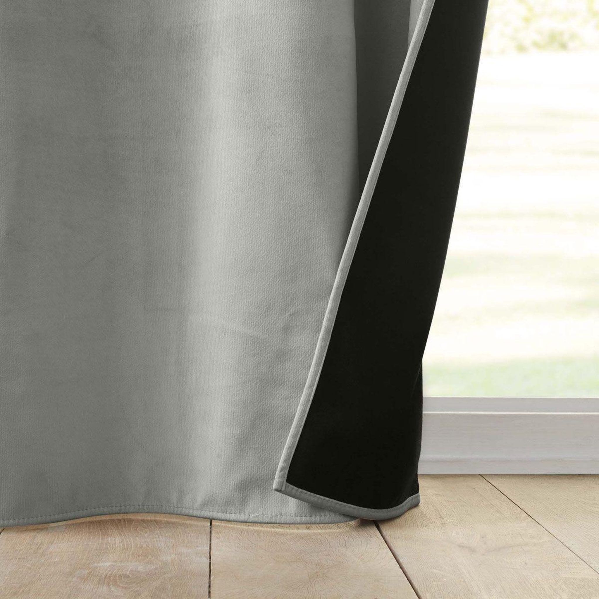 Voir la diapositive 3 : Douceur d'Intérieur Rideau isolant velours  polarchic  140x260cm gris