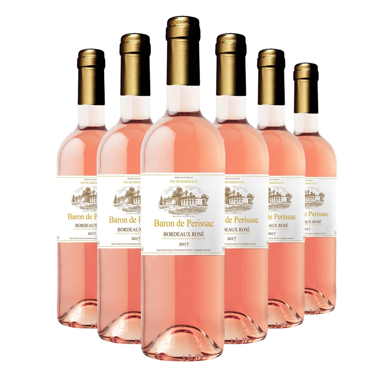 Lot de 6 bouteilles Baron de Perissac Bordeaux Rosé 2017