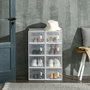 Voir la diapositive 2 : HOMCOM Lot de 8 boites cubes rangement à chaussures modulable avec portes transparentes - dim. 25L x 35l x 19H cm - PP blanc transparent