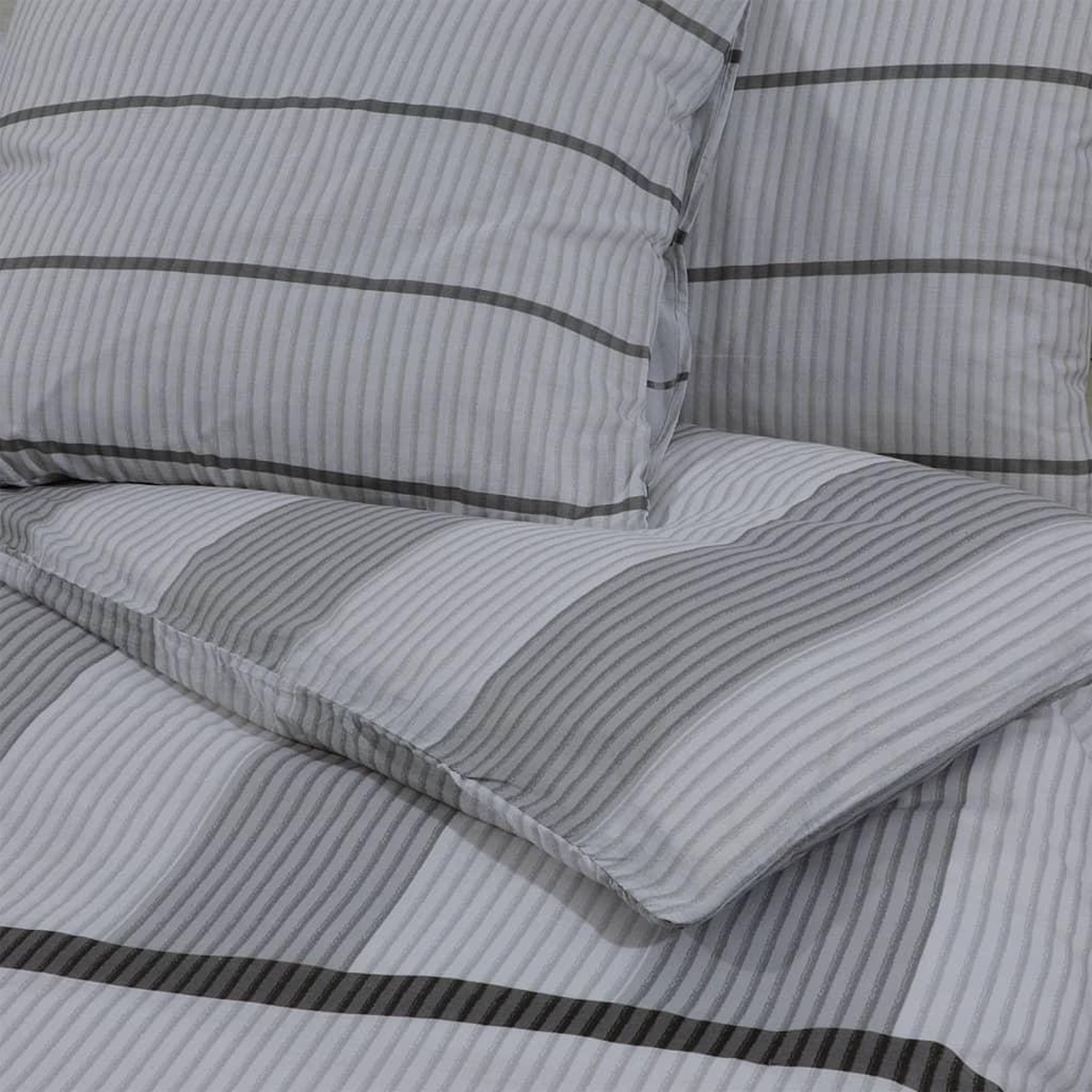 Voir la diapositive 5 : VIDAXL Ensemble de housse de couette Gris 225x220 cm Coton