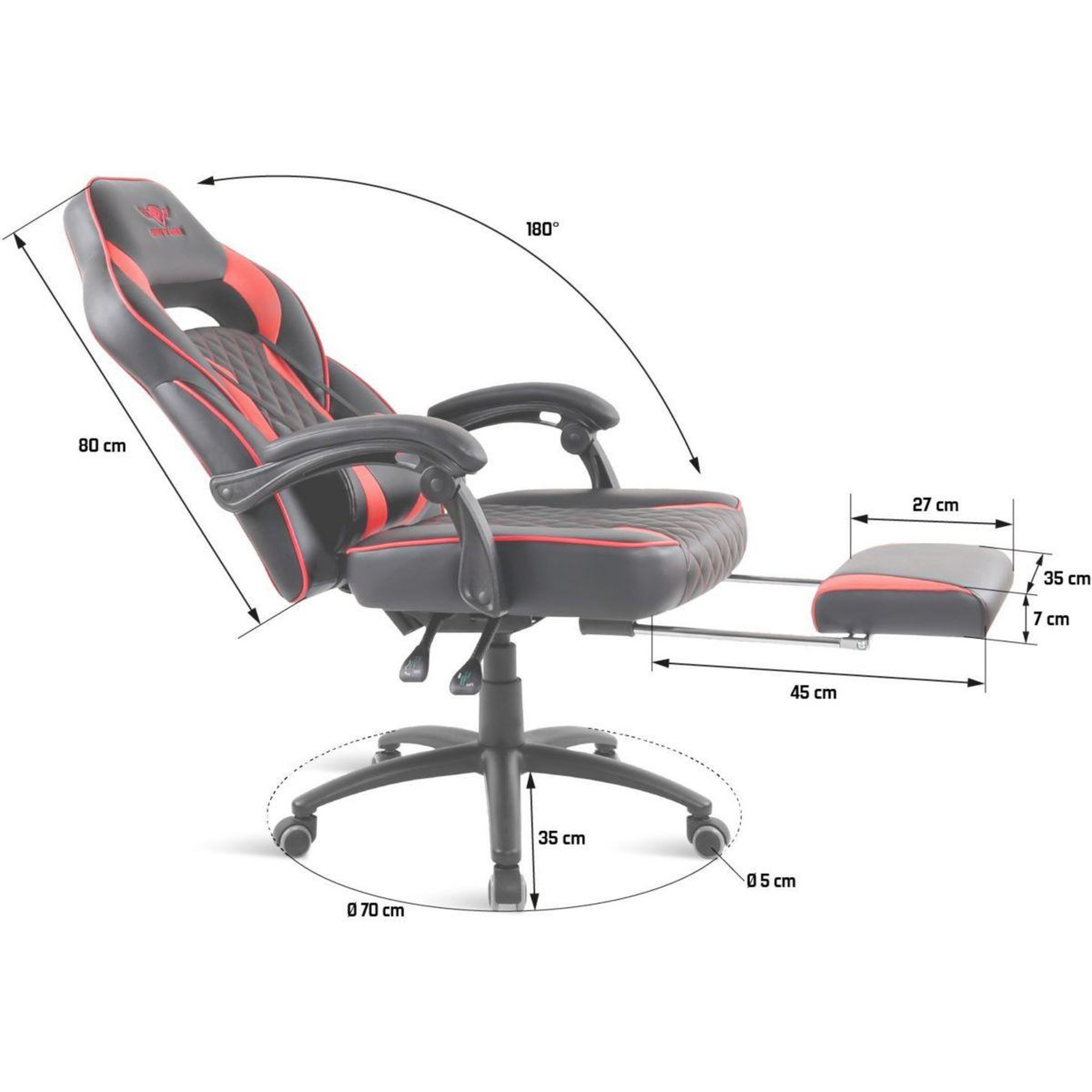 Voir la diapositive 5 : SPIRIT Of GAMER Chaise gaming MUSTANG SERIES - RED